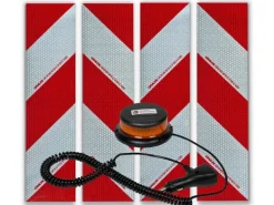 UvV Set Kfz Warnmarkierung 4 x Klebefolie 564x141mm & Magnet LED Blitzer