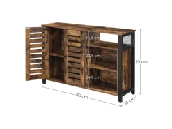 Vasagle Aufbewahrungsschrank 110 cm x 33 cm x 75 cm Braun-Schwarz