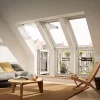 Velux Dachbalkon-Obenelement Klar Lackiert Alu 140 cm x 78 cm