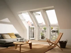 Velux Dachbalkon-Obenelement Klar Lackiert Alu 140 cm x 78 cm