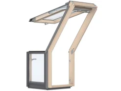 Velux Dachbalkon-Türelement Klar Lackiert 109 cm x 78 cm DIN Rechts