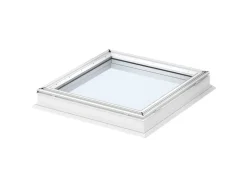 Velux Flachdachfenster Kunststoff Isolierglas Fest 120 cm x 90 cm Weiß