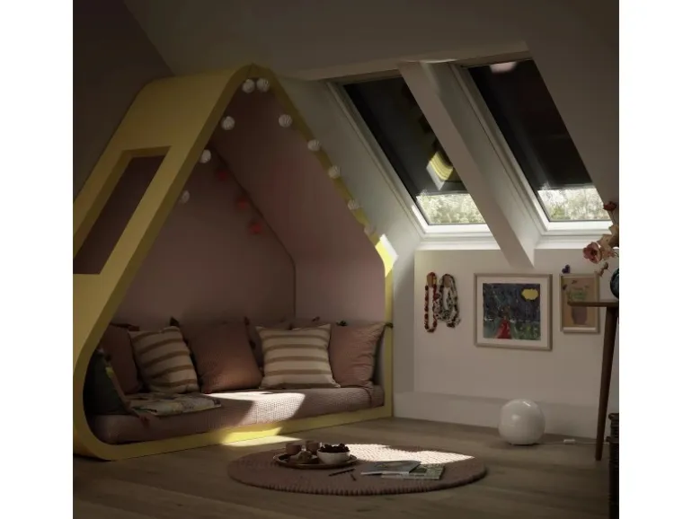 Velux Hitzeschutz-Markise Elektrisch Solar & Verdunkelung SSS YK97 0000S Schwarz