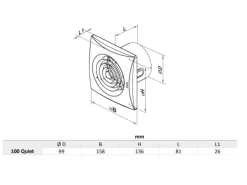 VENTS Axialer Abluftventilator Für Wand Quiet 100 VT Mit Zugschalter & Nachlauf