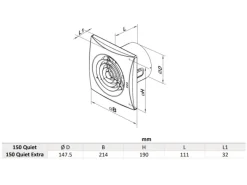VENTS Axialer Abluftventilator Für Wand & Decke Quiet 150 T Mit Nachlauf