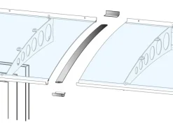 Verbindungsset für Vordach Silber eloxiert 8 cm x 100 cm
