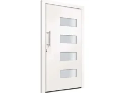 vidaXL Haustür Aluminium und PVC Weiß 100x200 cm 3056821