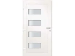 vidaXL Haustür Aluminium und PVC Weiß 100x200 cm 3056821