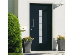 vidaXL Haustür Aluminium und PVC Anthrazit 100x200 cm 3056815