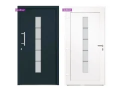 vidaXL Haustür Aluminium und PVC Anthrazit 100x200 cm 3056815