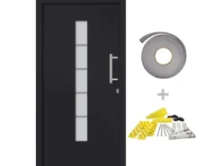 vidaXL Haustür Aluminium und PVC Anthrazit 100x200 cm 3056812