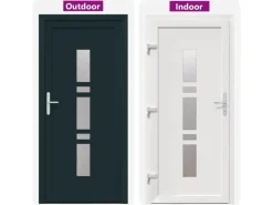 vidaXL Haustür Anthrazit PVC 3385818