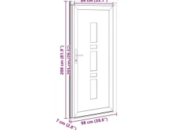 vidaXL Haustür Anthrazit PVC 3385817