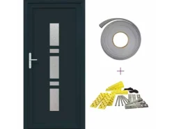 vidaXL Haustür Anthrazit PVC 3385815