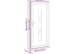 vidaXL Haustür Anthrazit PVC 3385815