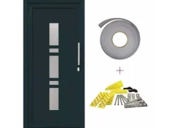 vidaXL Haustür Anthrazit PVC 3385779