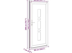 vidaXL Haustür Anthrazit PVC 3385816