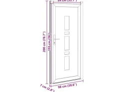 vidaXL Haustür Anthrazit PVC 3385816