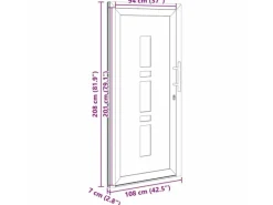 vidaXL Haustür Anthrazit PVC 3385782