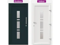 vidaXL Haustür Anthrazit PVC 3385780