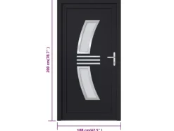 vidaXL Haustür Anthrazit 108x200 cm PVC 3187939