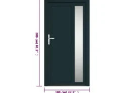 vidaXL Haustür Anthrazit 108x208 cm PVC 3157102