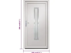 vidaXL Haustür Weiß 108x208 cm PVC 3187890