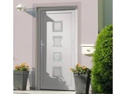 vidaXL Haustür Weiß 88x200 cm PVC 3187837