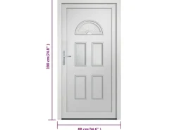 vidaXL Haustür Weiß 88x190 cm PVC 3187909