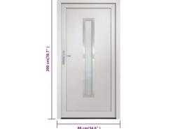 vidaXL Haustür Weiß 88x200 cm PVC 3187885