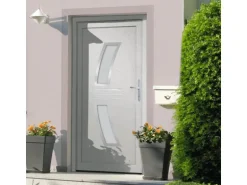 vidaXL Haustür Weiß 108x208 cm PVC 3187930