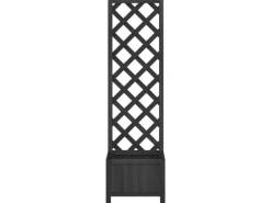 vidaXL Pflanzkübel mit Rankgitter Schwarz Massivholz Tanne 1946020