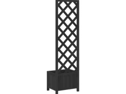 vidaXL Pflanzkübel mit Rankgitter Schwarz Massivholz Tanne 1946020