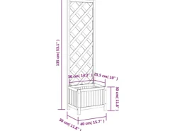 vidaXL Pflanzkübel mit Rankgitter Schwarz Massivholz Tanne 1946020