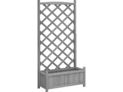 vidaXL Pflanzkübel mit Spalier Grau Massivholz Tanne 1947134