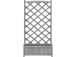 vidaXL Pflanzkübel mit Spalier Grau Massivholz Tanne 1947134