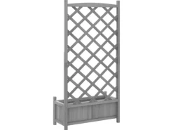 vidaXL Pflanzkübel mit Spalier Grau Massivholz Tanne 1947134