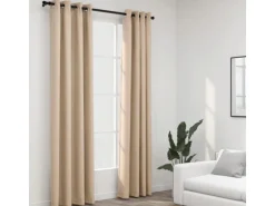 vidaXL Verdunkelungsvorhänge Ösen Leinenoptik 2 Stk Beige 140x245 cm