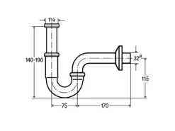 Viega Siphon für Waschtische Metall verchromt 1 1/4 "