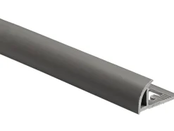 Viertelkreis-Abschlussprofil PVC matt Dunkelgrau 10 mm x 2,5 m