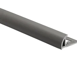 Viertelkreis-Abschlussprofil PVC matt Dunkelgrau 8 mm x 2,5 m