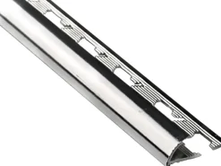 Viertelkreis-Abschlussprofil Alu eloxiert Silber glänzend 8 mm x 1 m