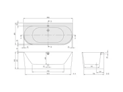 Villeroy & Boch Vorwandbadewanne 180 x 80 cm Oberon 2.0 Weiß