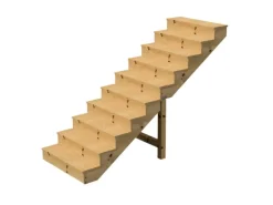 Vinuovo Außentreppe Holz 10 Stufen 140cm mit Setzstufen