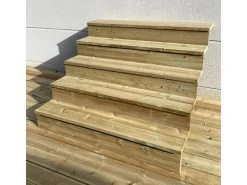 Vinuovo Außentreppe Holz 5 Stufen 140cm mit Setzstufen