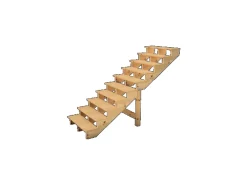 Vinuovo Außentreppe Holz 10 Stufen 160cm ohne Setzstufen