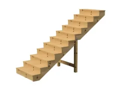 Vinuovo Außentreppe Holz 11 Stufen 140cm mit Setzstufen