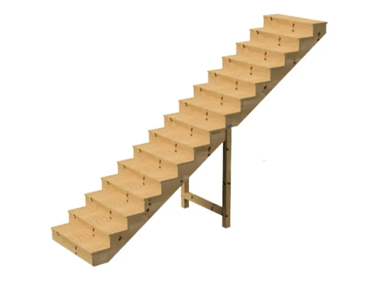 Vinuovo Außentreppe Holz 15 Stufen 140cm mit Setzstufen