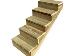 Vinuovo Außentreppe Holz 5 Stufen 80cm mit Setzstufen