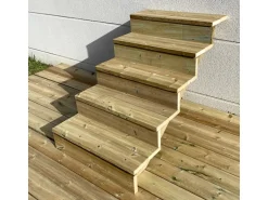 Vinuovo Außentreppe Holz 5 Stufen 80cm mit Setzstufen